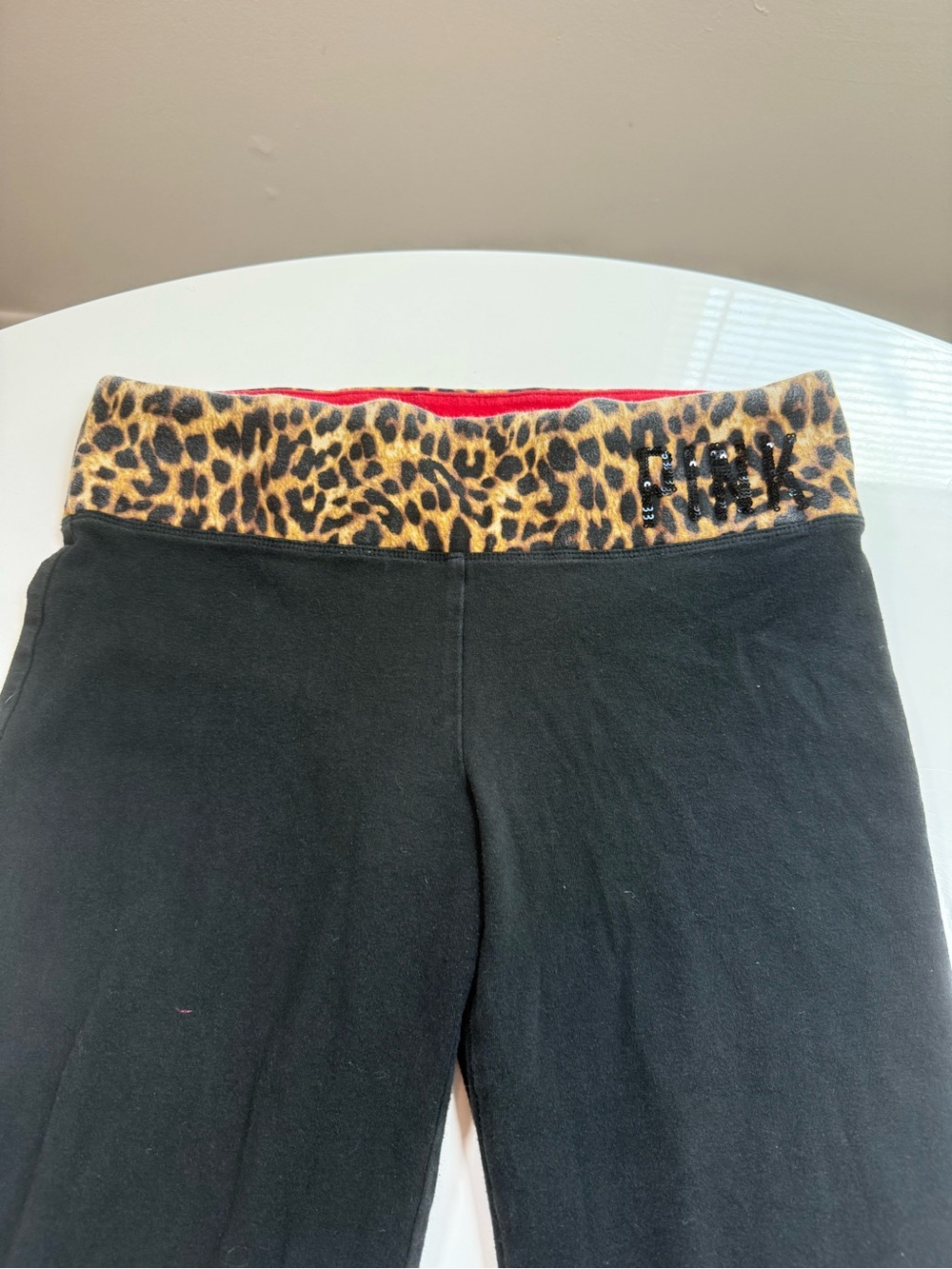 Y2K Pink by VS Cheetah Print Waistband Flare Leggings
